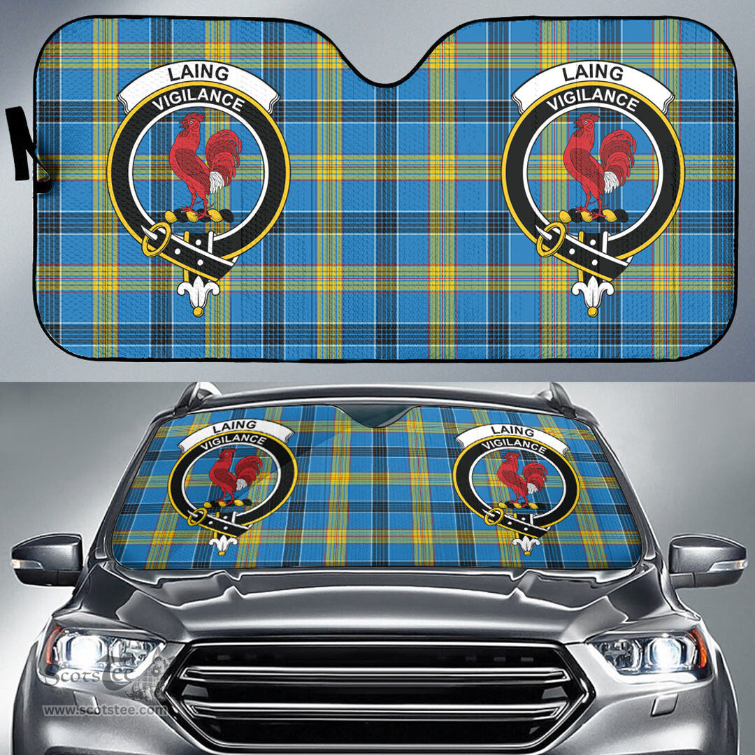 Scottish Laing Clan Tartan Crest Tartan Car Sun Shade Scottish Plaid Tartan Plaid - ScotsTee - scotstee.com