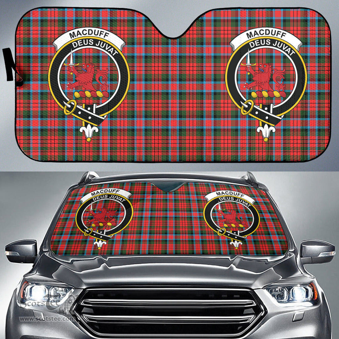 Scottish MacDuff Modern Clan Tartan Crest Tartan Car Sun Shade Scottish Plaid Tartan Plaid - ScotsTee - scotstee.com
