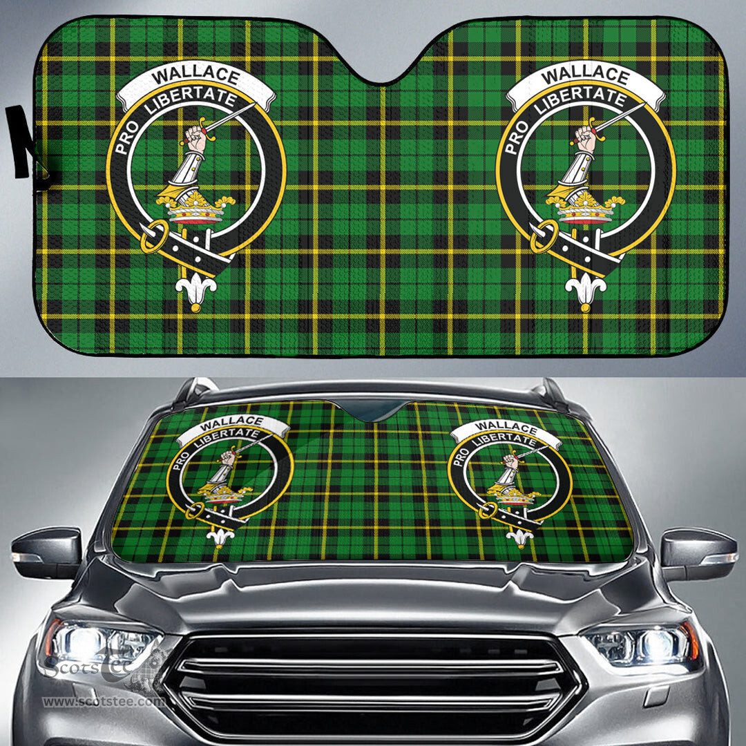 Scottish Wallace Hunting Green Clan Tartan Crest Tartan Car Sun Shade Scottish Plaid Tartan Plaid - ScotsTee - scotstee.com