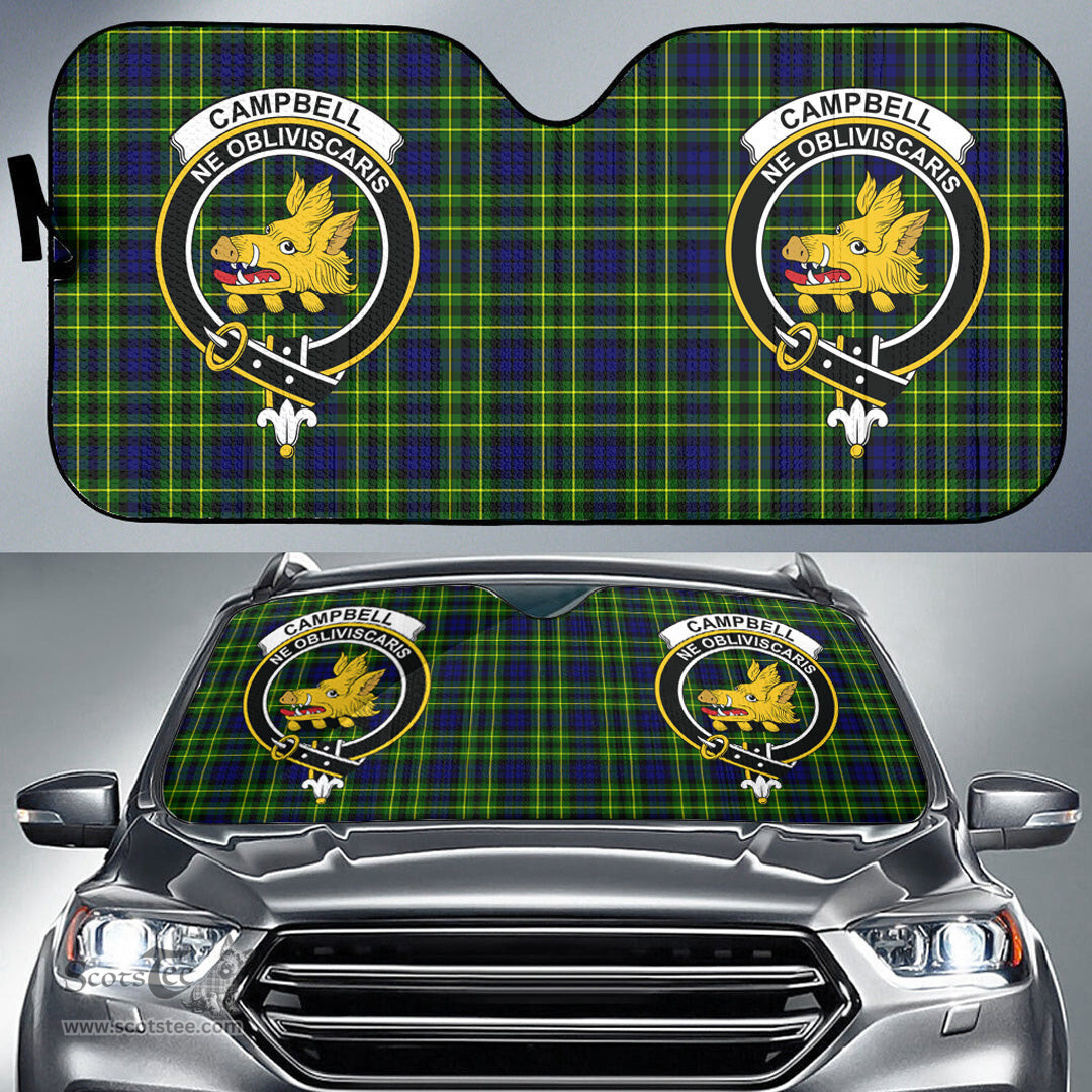 Scottish Campbell of Breadalbane Modern Clan Tartan Crest Tartan Car Sun Shade Scottish Plaid Tartan Plaid - ScotsTee - scotstee.com