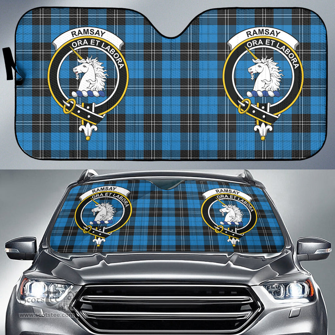 Scottish Ramsay Blue Ancient Clan Tartan Crest Tartan Car Sun Shade Scottish Plaid Tartan Plaid - ScotsTee - scotstee.com