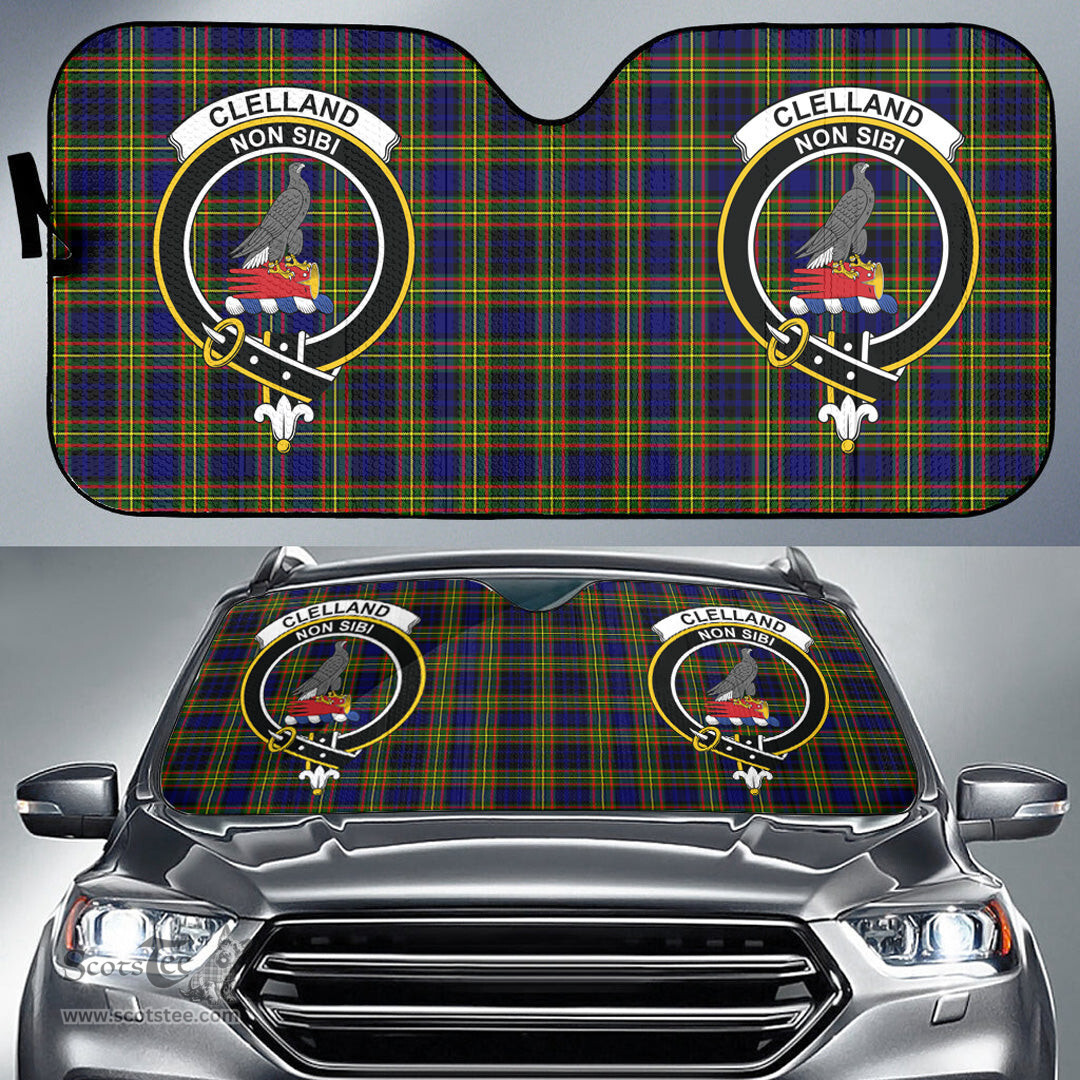 Scottish Clelland Modern Clan Tartan Crest Tartan Car Sun Shade Scottish Plaid Tartan Plaid - ScotsTee - scotstee.com