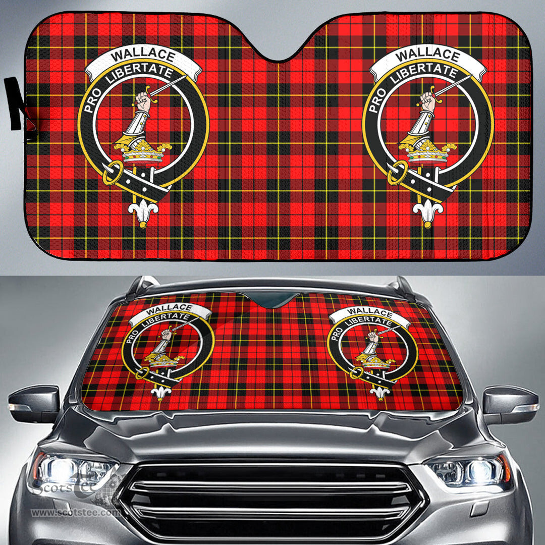 Scottish Wallace Hunting Red Clan Tartan Crest Tartan Car Sun Shade Scottish Plaid Tartan Plaid - ScotsTee - scotstee.com
