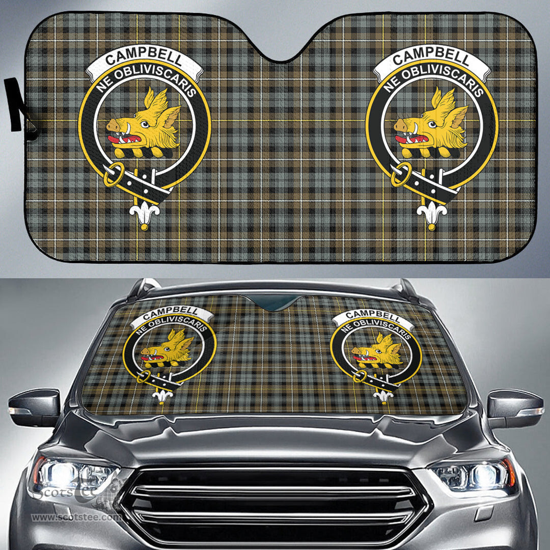 Scottish Campbell Argyll Weathered Clan Tartan Crest Tartan Car Sun Shade Scottish Plaid Tartan Plaid - ScotsTee - scotstee.com