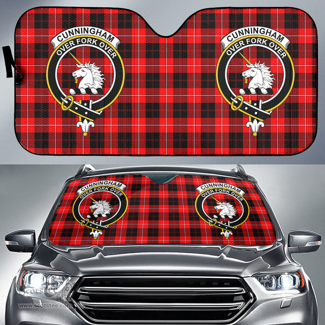 Scottish Cunningham Modern Clan Tartan Crest Tartan Car Sun Shade Scottish Plaid Tartan Plaid - ScotsTee - scotstee.com