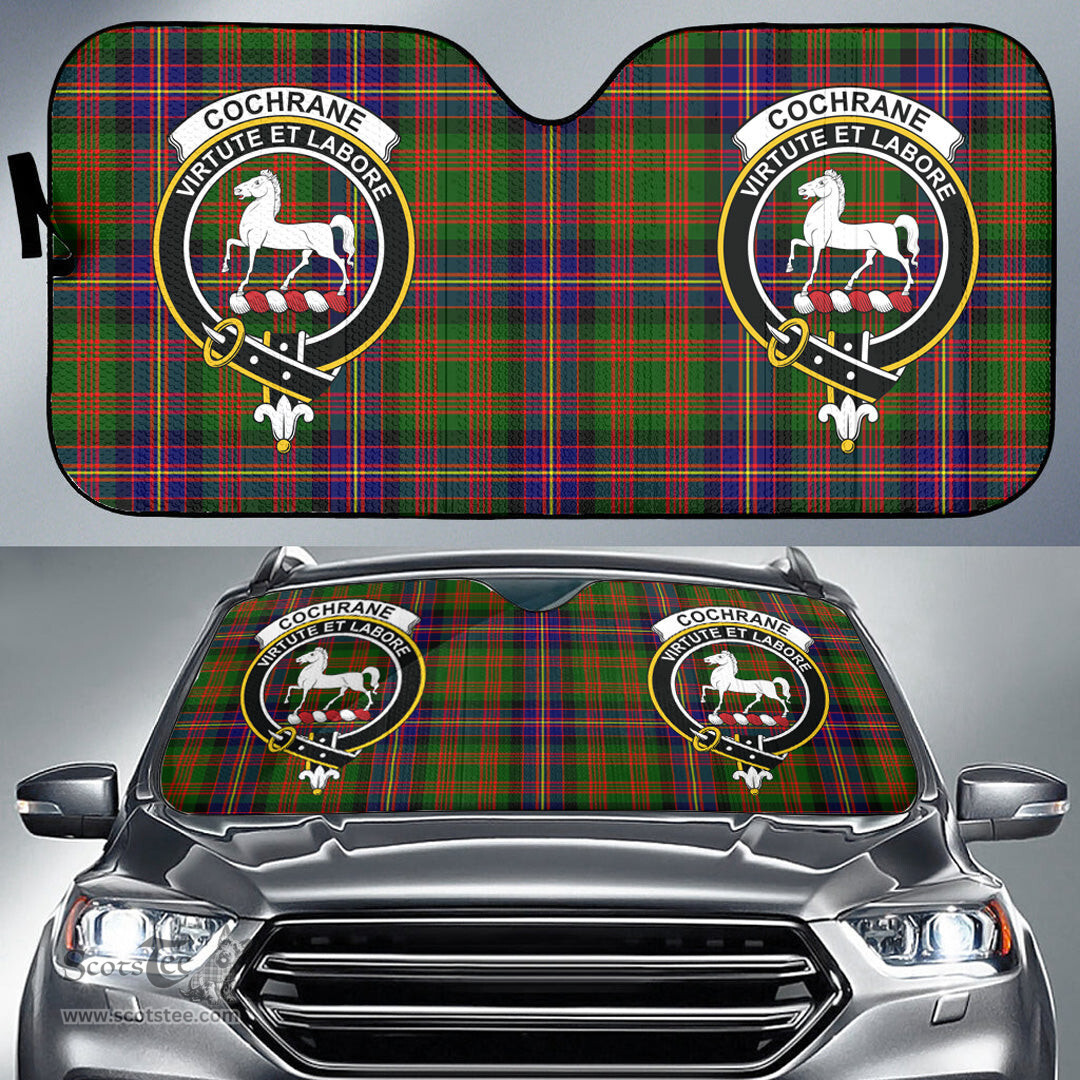 Scottish Cochrane Modern Clan Tartan Crest Tartan Car Sun Shade Scottish Plaid Tartan Plaid - ScotsTee - scotstee.com