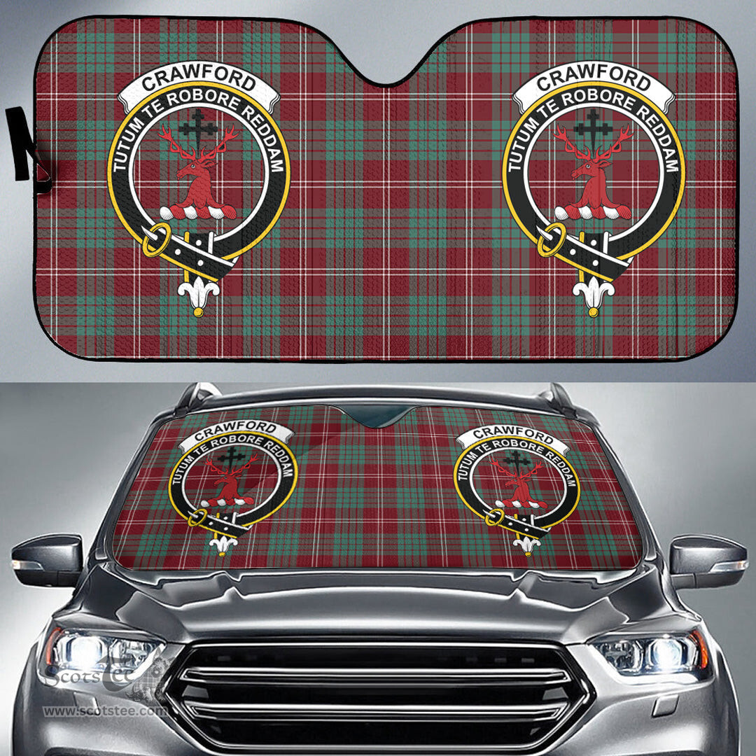 Scottish Crawford Modern Clan Tartan Crest Tartan Car Sun Shade Scottish Plaid Tartan Plaid - ScotsTee - scotstee.com