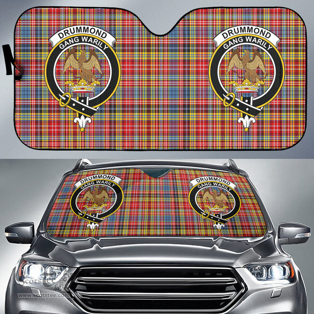 Scottish Drummond of Strathallan Clan Tartan Crest Tartan Car Sun Shade Scottish Plaid Tartan Plaid - ScotsTee - scotstee.com