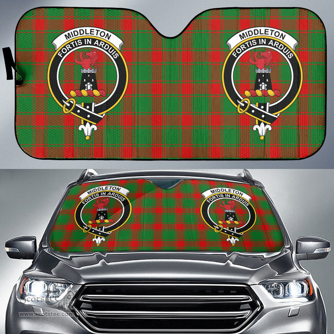 Scottish Middleton Modern Clan Tartan Crest Tartan Car Sun Shade Scottish Plaid Tartan Plaid - ScotsTee - scotstee.com