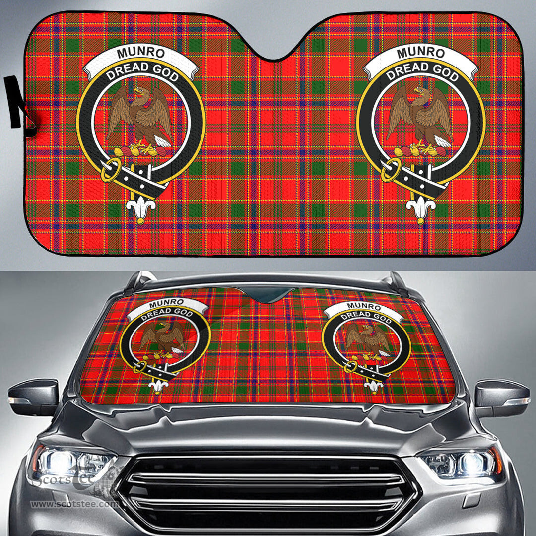 Scottish Munro Modern Clan Tartan Crest Tartan Car Sun Shade Scottish Plaid Tartan Plaid - ScotsTee - scotstee.com