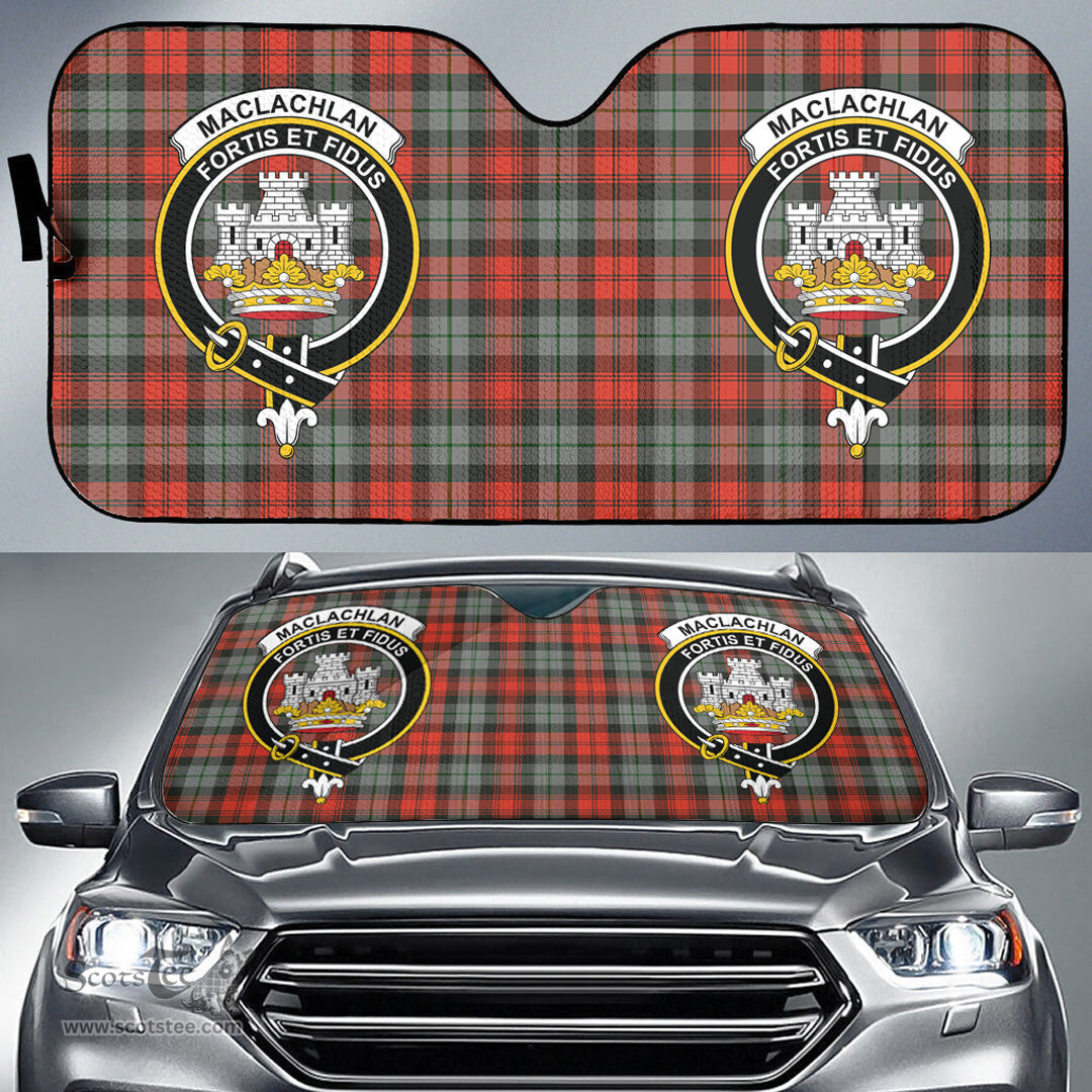 Scottish MacLachlan Weathered Clan Tartan Crest Tartan Car Sun Shade Scottish Plaid Tartan Plaid - ScotsTee - scotstee.com