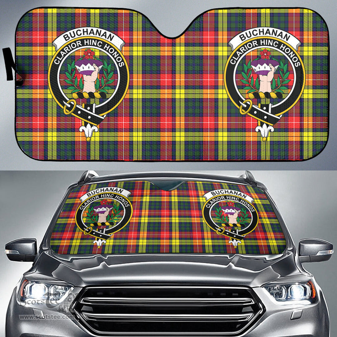 Scottish Buchanan Modern Clan Tartan Crest Tartan Car Sun Shade Scottish Plaid Tartan Plaid - ScotsTee - scotstee.com