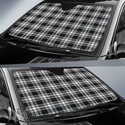 Scottish Menzies Black White Modern Tartan Car Sun Shade Scottish Plaid Tartan Plaid - ScotsTee - scotstee.com