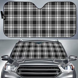 Scottish Menzies Black White Modern Tartan Car Sun Shade Scottish Plaid Tartan Plaid - ScotsTee - scotstee.com
