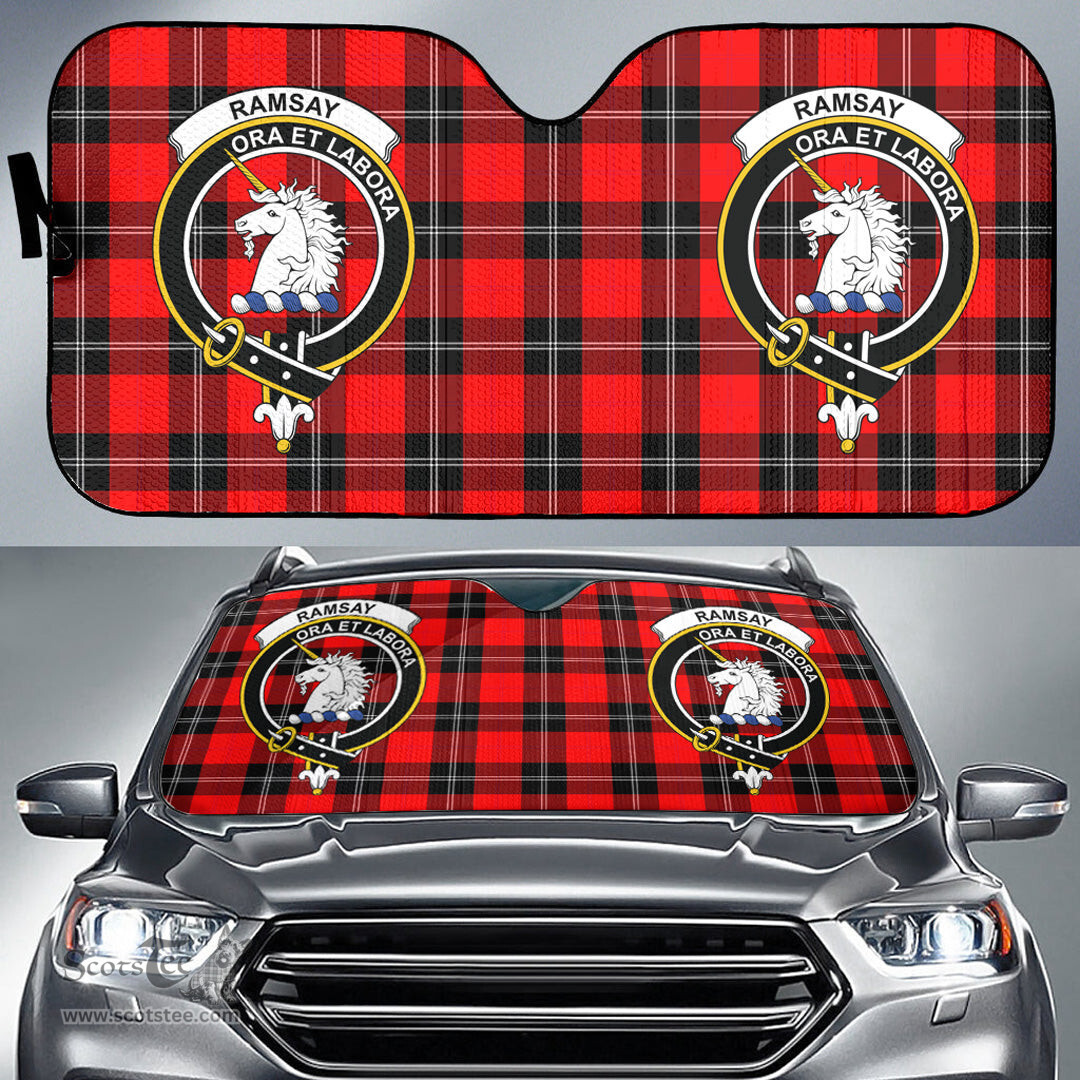 Scottish Ramsay Modern Clan Tartan Crest Tartan Car Sun Shade Scottish Plaid Tartan Plaid - ScotsTee - scotstee.com