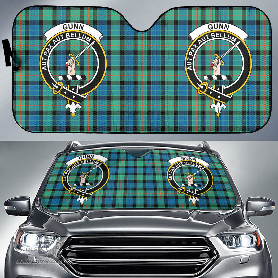Scottish Gunn Ancient Clan Tartan Crest Tartan Car Sun Shade Scottish Plaid Tartan Plaid - ScotsTee - scotstee.com