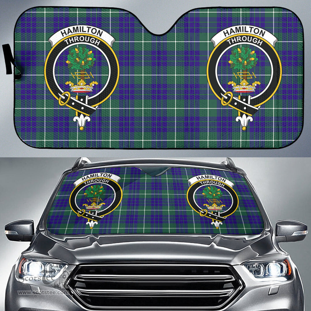 Scottish Hamilton Hunting Modern Clan Tartan Crest Tartan Car Sun Shade Scottish Plaid Tartan Plaid - ScotsTee - scotstee.com