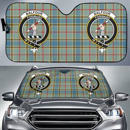 Scottish Balfour Blue Clan Tartan Crest Tartan Car Sun Shade Scottish Plaid Tartan Plaid - ScotsTee - scotstee.com