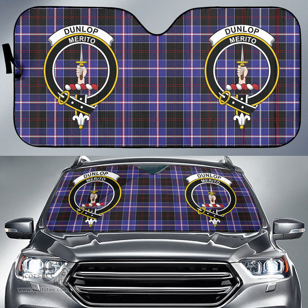 Scottish Dunlop Modern Clan Tartan Crest Tartan Car Sun Shade Scottish Plaid Tartan Plaid - ScotsTee - scotstee.com