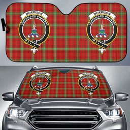 Scottish Morrison Red Modern Clan Tartan Crest Tartan Car Sun Shade Scottish Plaid Tartan Plaid - ScotsTee - scotstee.com
