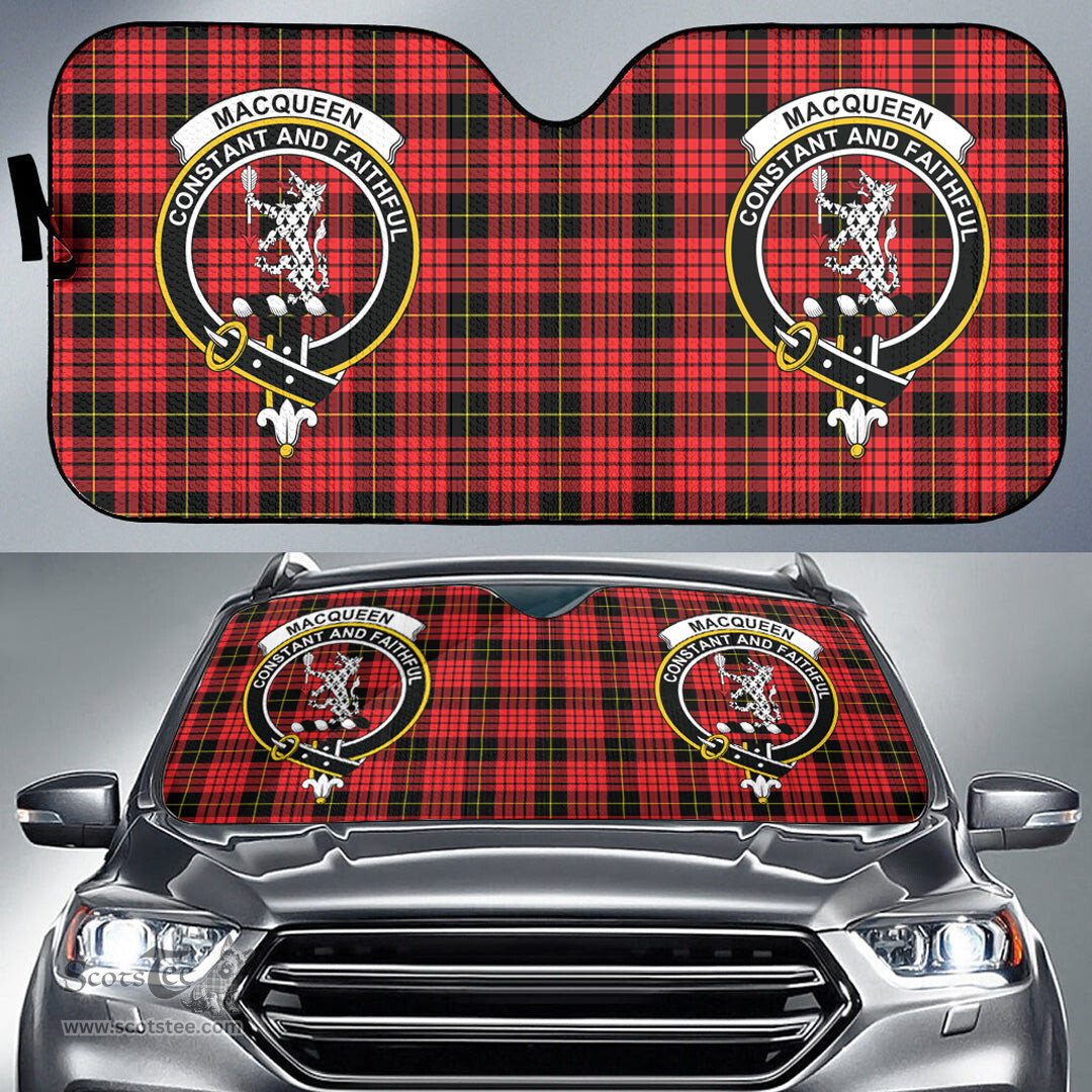 Scottish MacQueen Modern Clan Tartan Crest Tartan Car Sun Shade Scottish Plaid Tartan Plaid - ScotsTee - scotstee.com