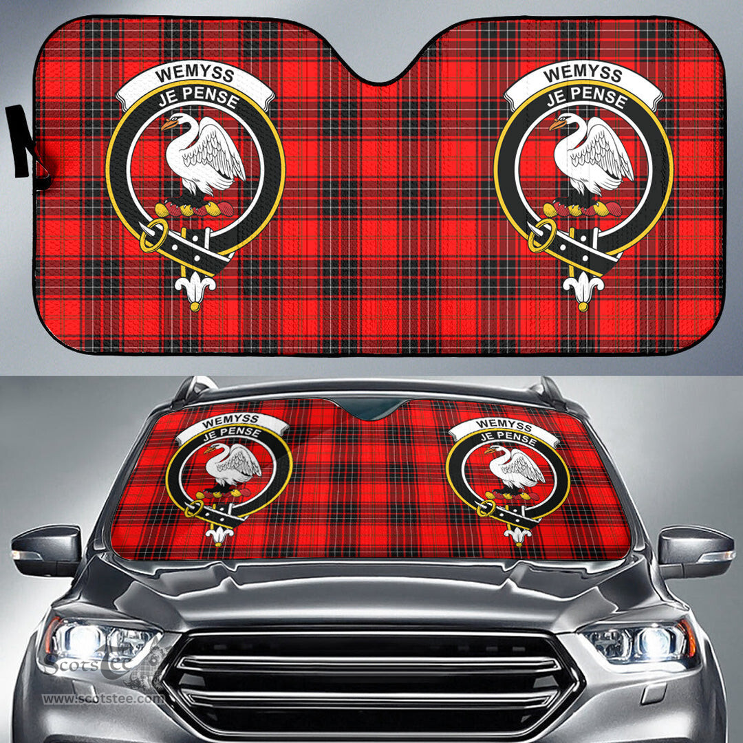 Scottish Wemyss Modern Clan Tartan Crest Tartan Car Sun Shade Scottish Plaid Tartan Plaid - ScotsTee - scotstee.com