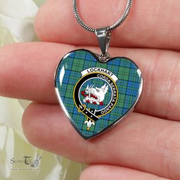 Lockhart Scottish Clan Heart Necklacemother's day gifts, gifts for mom, best gift for girlfriend, Tartan Heart Necklace Jewelry, Gold Heart Necklace, Silver Heart Necklace, Plaid Heart Necklace