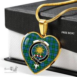 Kerr Hunting Scottish Clan Heart Necklacemother's day gifts, gifts for mom, best gift for girlfriend, Tartan Heart Necklace Jewelry, Gold Heart Necklace, Silver Heart Necklace, Plaid Heart Necklace