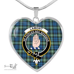 Lamont Ancient Scottish Clan Heart Necklacemother's day gifts, gifts for mom, best gift for girlfriend, Tartan Heart Necklace Jewelry, Gold Heart Necklace, Silver Heart Necklace, Plaid Heart Necklace