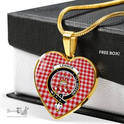 Lennox Dress Scottish Clan Heart Necklacemother's day gifts, gifts for mom, best gift for girlfriend, Tartan Heart Necklace Jewelry, Gold Heart Necklace, Silver Heart Necklace, Plaid Heart Necklace