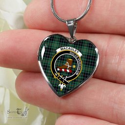 MacAuley Hunting Scottish Clan Heart Necklacemother's day gifts, gifts for mom, best gift for girlfriend, Tartan Heart Necklace Jewelry, Gold Heart Necklace, Silver Heart Necklace, Plaid Heart Necklace