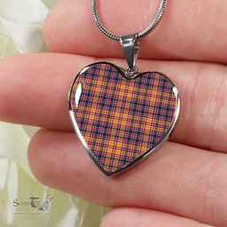 Jacobite Scottish Clan Heart Necklacemother's day gifts, gifts for mom, best gift for girlfriend, Tartan Heart Necklace Jewelry, Gold Heart Necklace, Silver Heart Necklace, Plaid Heart Necklace