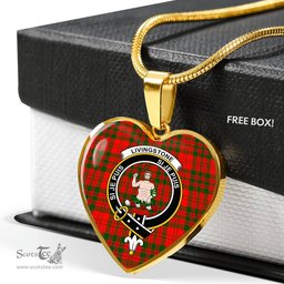 Livingstone Modern Scottish Clan Heart Necklacemother's day gifts, gifts for mom, best gift for girlfriend, Tartan Heart Necklace Jewelry, Gold Heart Necklace, Silver Heart Necklace, Plaid Heart Necklace