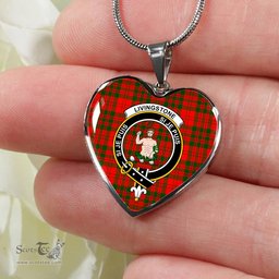 Livingstone Modern Scottish Clan Heart Necklacemother's day gifts, gifts for mom, best gift for girlfriend, Tartan Heart Necklace Jewelry, Gold Heart Necklace, Silver Heart Necklace, Plaid Heart Necklace