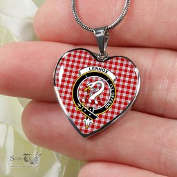 Lennox Crest Dress Scottish Clan Heart Necklacemother's day gifts, gifts for mom, best gift for girlfriend, Tartan Heart Necklace Jewelry, Gold Heart Necklace, Silver Heart Necklace, Plaid Heart Necklace
