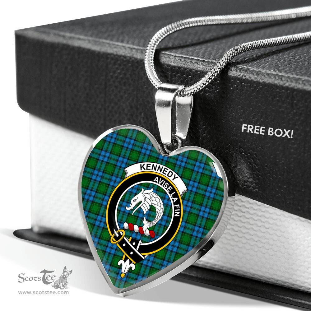 Kennedy Hunting Scottish Clan Heart Necklacemother's day gifts, gifts for mom, best gift for girlfriend, Tartan Heart Necklace Jewelry, Gold Heart Necklace, Silver Heart Necklace, Plaid Heart Necklace