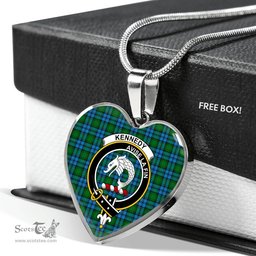 Kennedy Hunting Scottish Clan Heart Necklacemother's day gifts, gifts for mom, best gift for girlfriend, Tartan Heart Necklace Jewelry, Gold Heart Necklace, Silver Heart Necklace, Plaid Heart Necklace
