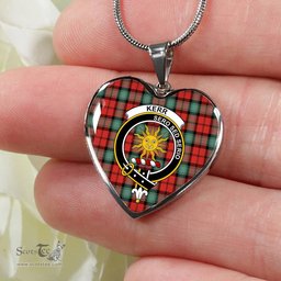 Kerr Ancient Scottish Clan Heart Necklacemother's day gifts, gifts for mom, best gift for girlfriend, Tartan Heart Necklace Jewelry, Gold Heart Necklace, Silver Heart Necklace, Plaid Heart Necklace