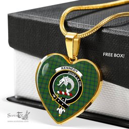 Kennedy Scottish Clan Heart Necklacemother's day gifts, gifts for mom, best gift for girlfriend, Tartan Heart Necklace Jewelry, Gold Heart Necklace, Silver Heart Necklace, Plaid Heart Necklace