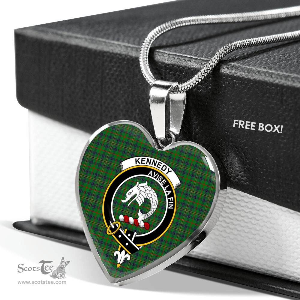Kennedy Scottish Clan Heart Necklacemother's day gifts, gifts for mom, best gift for girlfriend, Tartan Heart Necklace Jewelry, Gold Heart Necklace, Silver Heart Necklace, Plaid Heart Necklace