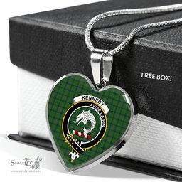 Kennedy Scottish Clan Heart Necklacemother's day gifts, gifts for mom, best gift for girlfriend, Tartan Heart Necklace Jewelry, Gold Heart Necklace, Silver Heart Necklace, Plaid Heart Necklace
