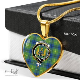Johnstone Ancient Scottish Clan Heart Necklacemother's day gifts, gifts for mom, best gift for girlfriend, Tartan Heart Necklace Jewelry, Gold Heart Necklace, Silver Heart Necklace, Plaid Heart Necklace