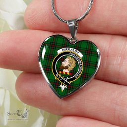 Kirkaldy Scottish Clan Heart Necklacemother's day gifts, gifts for mom, best gift for girlfriend, Tartan Heart Necklace Jewelry, Gold Heart Necklace, Silver Heart Necklace, Plaid Heart Necklace