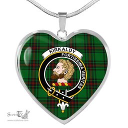 Kirkaldy Scottish Clan Heart Necklacemother's day gifts, gifts for mom, best gift for girlfriend, Tartan Heart Necklace Jewelry, Gold Heart Necklace, Silver Heart Necklace, Plaid Heart Necklace