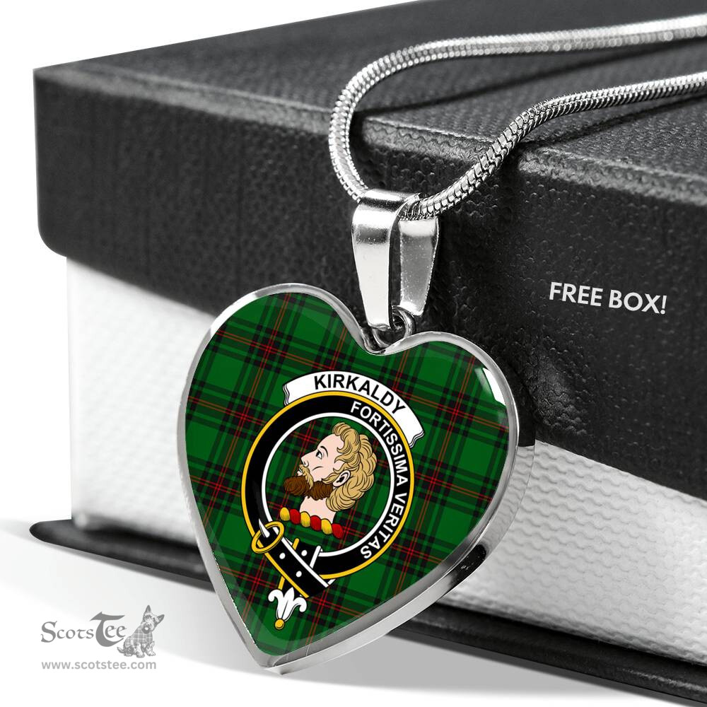 Kirkaldy Scottish Clan Heart Necklacemother's day gifts, gifts for mom, best gift for girlfriend, Tartan Heart Necklace Jewelry, Gold Heart Necklace, Silver Heart Necklace, Plaid Heart Necklace