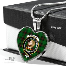 Kirkaldy Scottish Clan Heart Necklacemother's day gifts, gifts for mom, best gift for girlfriend, Tartan Heart Necklace Jewelry, Gold Heart Necklace, Silver Heart Necklace, Plaid Heart Necklace