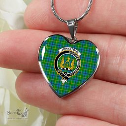 Johnstone Scottish Clan Heart Necklacemother's day gifts, gifts for mom, best gift for girlfriend, Tartan Heart Necklace Jewelry, Gold Heart Necklace, Silver Heart Necklace, Plaid Heart Necklace