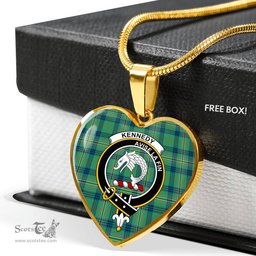 Kennedy Ancient Scottish Clan Heart Necklacemother's day gifts, gifts for mom, best gift for girlfriend, Tartan Heart Necklace Jewelry, Gold Heart Necklace, Silver Heart Necklace, Plaid Heart Necklace