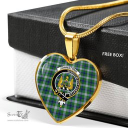 Johnstone Dress Scottish Clan Heart Necklacemother's day gifts, gifts for mom, best gift for girlfriend, Tartan Heart Necklace Jewelry, Gold Heart Necklace, Silver Heart Necklace, Plaid Heart Necklace