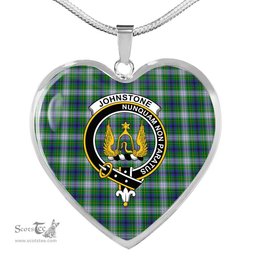Johnstone Dress Scottish Clan Heart Necklacemother's day gifts, gifts for mom, best gift for girlfriend, Tartan Heart Necklace Jewelry, Gold Heart Necklace, Silver Heart Necklace, Plaid Heart Necklace